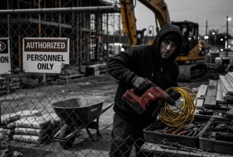 A thief stealing tools